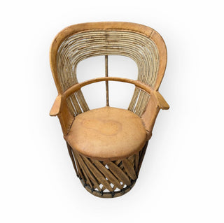 Mexican Equipale Barrel Chair with Twig Back 25Wx21Dx37H