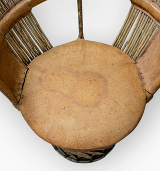 Mexican Equipale Barrel Chair with Twig Back 25Wx21Dx37H