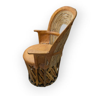 Mexican Equipale Barrel Chair with Twig Back 25Wx21Dx37H