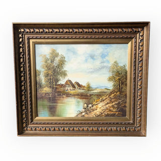 Hoppman, Original Signed Landscape Oil Painting, 27Wx2Dx24H