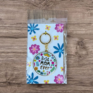 Best Mom Ever Gold and Enamel Keychain