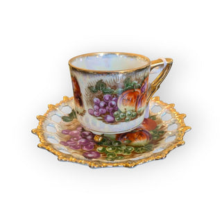Porcelain Cup and Saucer, Fruit Design