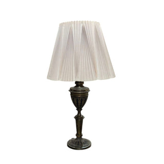 Vintage Brass and Black Table Lamp with Pleated Shade 19wx19dx36h