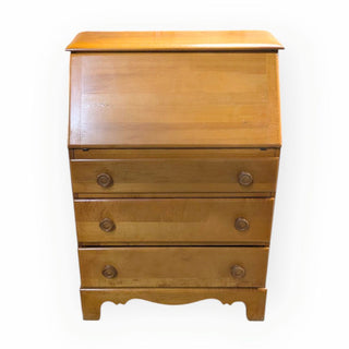 Mid Century Modern Blonde Maple Secretary Desk/ Dresser, 30Wx41Hx19D