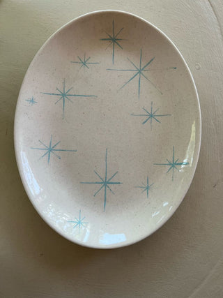 1950s/1960s Royal China “Celeste” Turquoise Starburst Pattern Platter