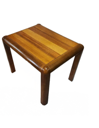 1972 Lane - Walnut and Oak Danish Modern Style Side Occasional cocktail Table MCM