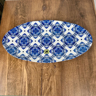 Indigo Seas Melamine Oval Tray