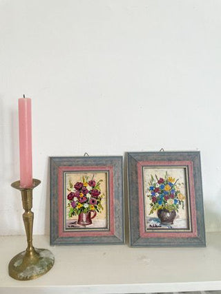 Framed Floral Oil Paintings (Set of 2, Sourced in Italy)