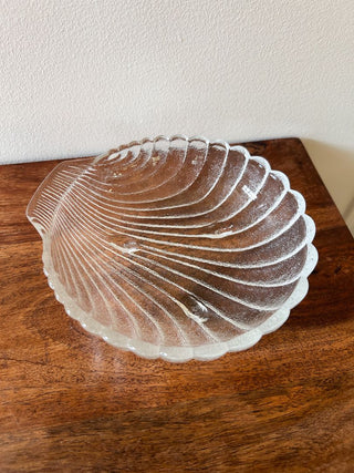 Clear Glass Shell-Shaped Dish