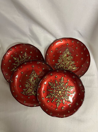 Christmas Tree Appetizer Plates (Set of 4)