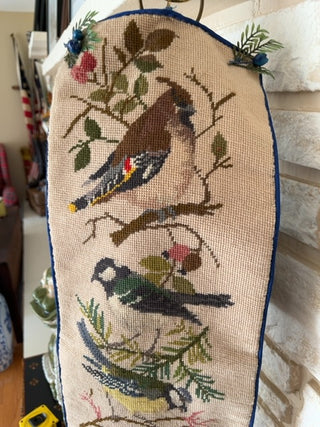 Bird needlepoint wall hanging