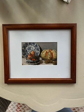 Blue & White Cantaloupe Print 8x10