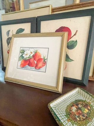 Framed Strawberry Watercolor  13.5"x11.5"