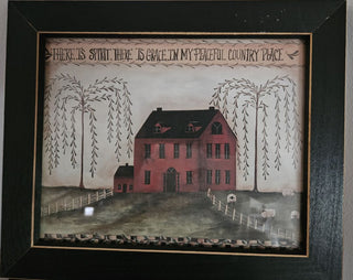 Framed Folk Art House Print by Pat Fischer