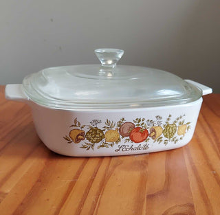 RARE NUMBER - Spice Of Life "L'Echalote" 1 quart casserole (stamped A-1-B) with lid, Corningware