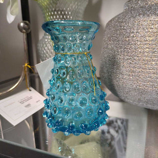 Antique Empoli Italy blue hobnail Vase