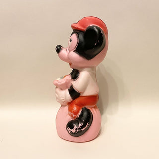 Vintage Plastic Mickey Mouse Coin Bank 8x3.25x3.25