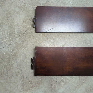 Solid Wood Sleigh Headboard: 58"h x 65"w x 5"d, Footboard: 17.5"h x 65"w x 3"d, Side Rails: 9.5"h x 82"w x2.25"d