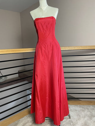 1990s Red Dazzling Gunne Sax Gown