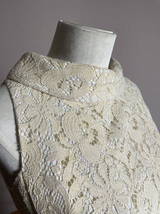 1960s Ivory Lace Column Dress