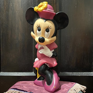 Vintage Minnie Mouse Plastic Coin Bank 11x6x6