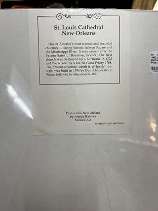 1983 St. Louis Cathedral New Orleans Print 16" x 12"