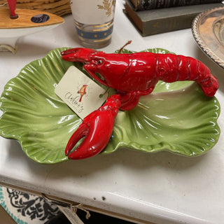 1940's Vintage Brad Keeler Lobster Large Serving Dish Platter - 11"W x 9"D x 4"T