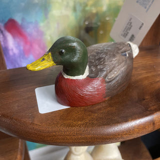 Vtg small duck 1985 signed - 5"W x 3"D x 2"T