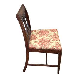 Duncan Phyfe Solid Wood Chair with Coral Floral Pattern