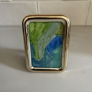 Tiny frame with abstract watercolor art made in Korea