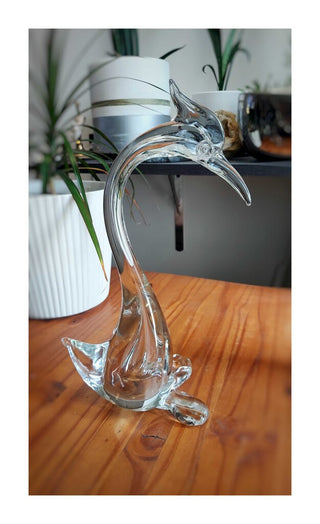 Mid Century Heron Bird Sculpture by Murano Italy