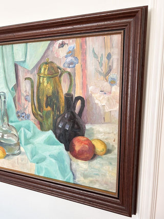 24"Lx20"W Signed Margaret E. Weidert Still Life Oil Painting