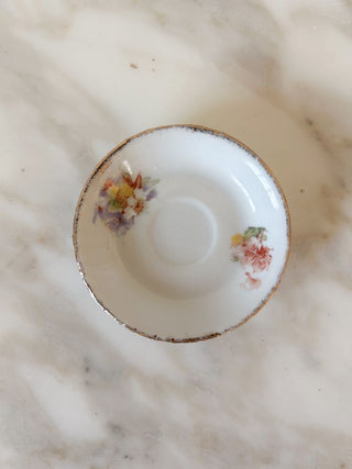 3" Floral Trinket Dish w/ Gold Trim