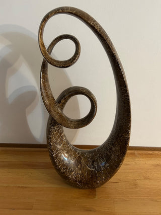 Vintage Poly Stone Deco Abstract Infinity Sculpture