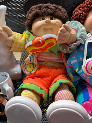 Vintage 1985 Cabbage Patch "Circus Kids" Brown hair with Bow Tie and Mask