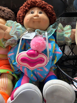 Vintage 1985 Cabbage Patch "Clown Kid"  Brown hair with Mask