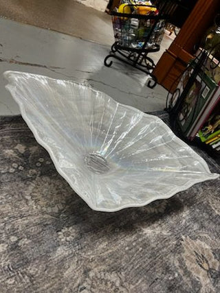 Antica Cristalloria Italy White Iridescent Bowl