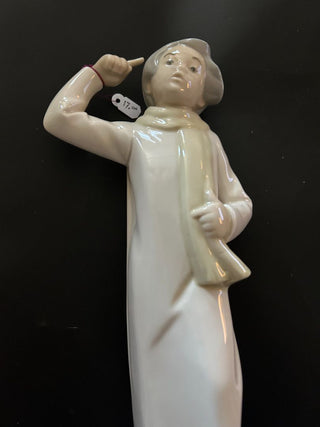 Porcelain Child w/Scarf Figurine 9.25"