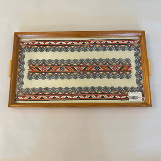 Embroidered framed tray