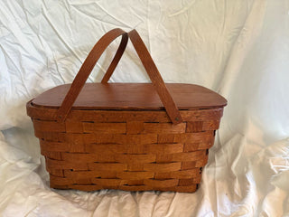 Large Decorative Brown Picnic Basket