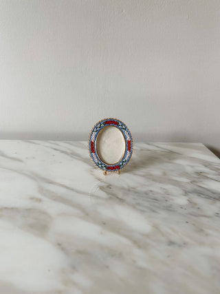 Italian Micro Mosaic Oval Picture Frame
