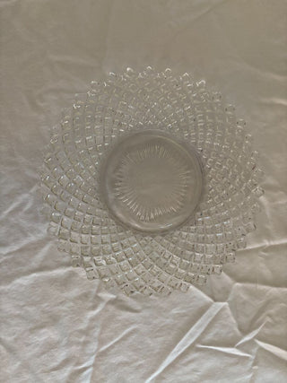 Set 4 Diamond Pattern Glass Plates