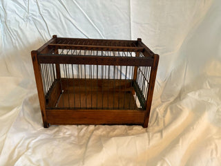 Vintage Wood/Black Wire Birdcage