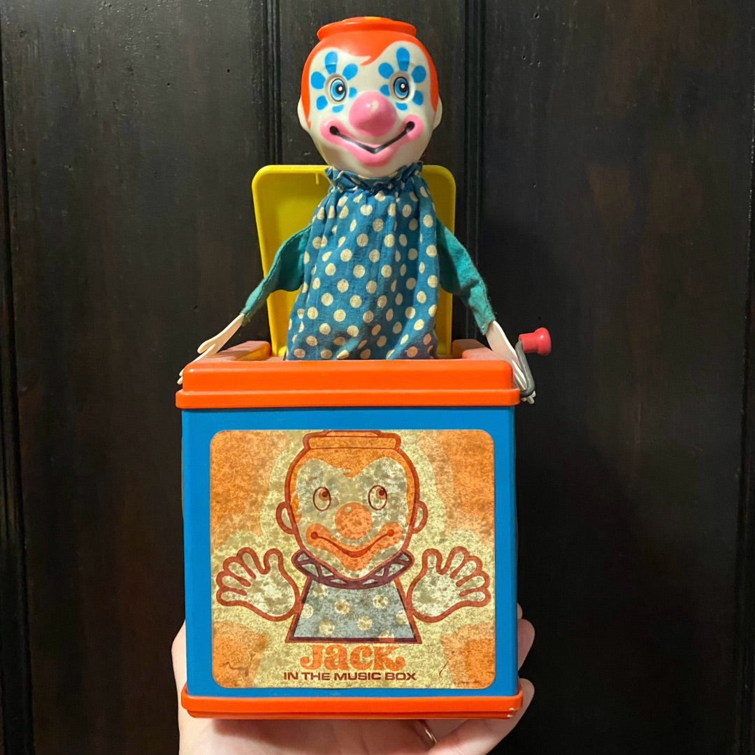 Vintage 1976 Mattel Clown Jack in the Music Box Toy WORKS