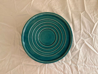aqua ceramic plant base-round