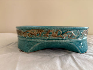 aqua ceramic plant base-round