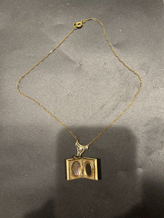 Necklace Locket Brass Booklet