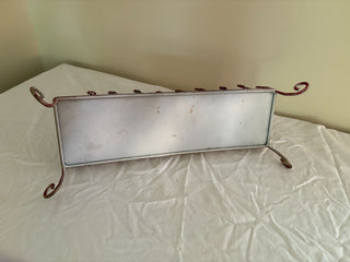 vintage red wire metal shelf