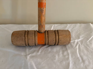 10.00 vintage croquet mallet with orange trim