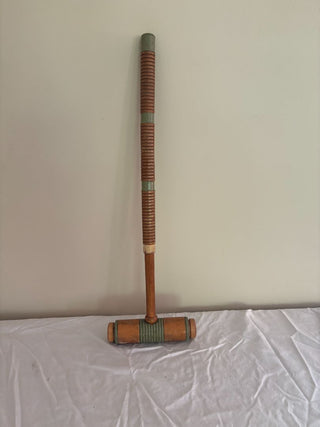 12.00 vintage croquet mallet with light green trim